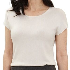 [Duffield Design} Lux Easy Tee - Oyster - Xs